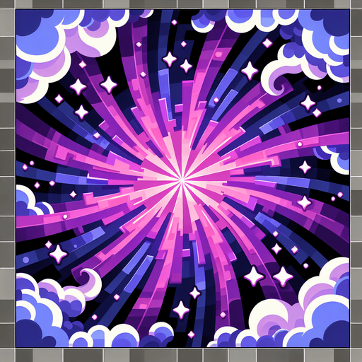 cartoon purple rays background.
Single Game Texture. In-Game asset. 2d. Blank background. High contrast. No shadows.