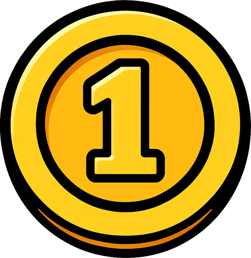 coin.
In-Game asset.  2d.  High contrast.  No shadows