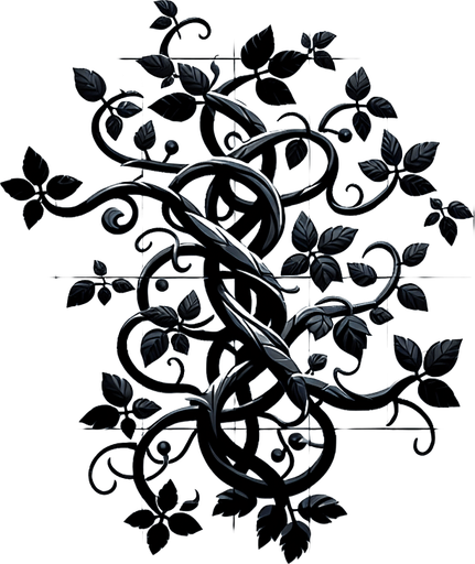 vine.
Single Game Texture. In-Game asset. 2d. Blank background. High contrast. No shadows.