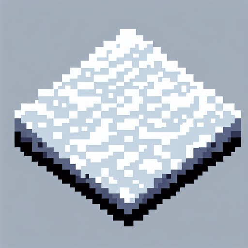snowy ground image pixalated 2D Single Game Texture. In-Game asset. 2d. Blank background. High contrast. No shadows.