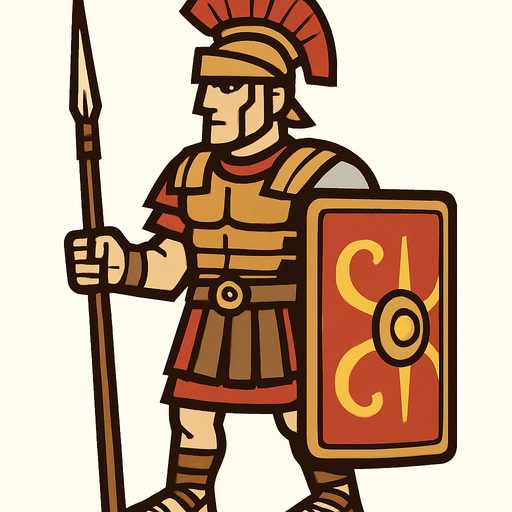 Roman Legioner.
In-Game asset.  2d.  High contrast.  No shadows