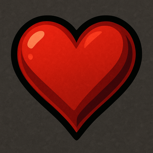 Un corazón rojo.
In-Game asset.  2d.  High contrast