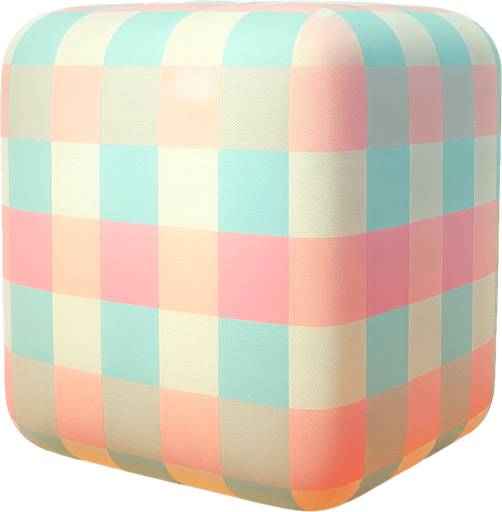 A checked pattern in nice soft pastel colors.
Single Game Texture. In-Game asset. 2d. Blank background. High contrast. No shadows.