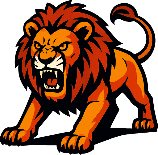 A masai Lion angry.
In-Game asset.  2d.  High contrast.  No shadows