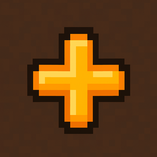 Make a plus symbol but 2d pixel.
In-Game asset.  2d.  High contrast.  No shadows