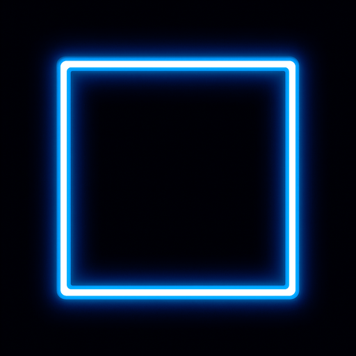 Una barra neon de forma cuadrada.
In-Game asset.  2d.  High contrast.  No shadows