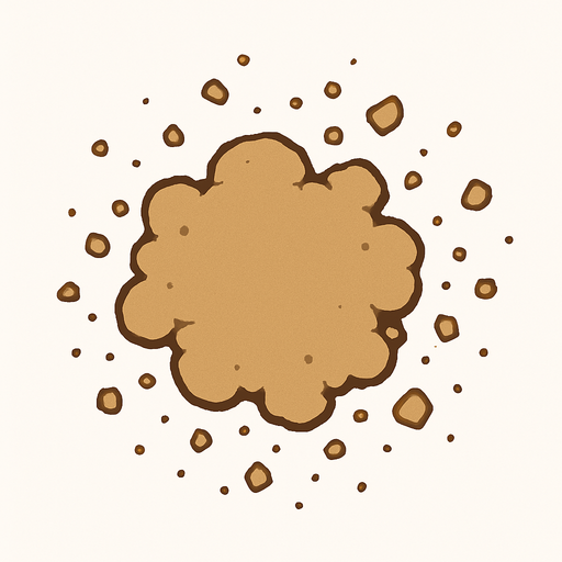 Make me a light brown particle.
In-Game asset.  2d.  High contrast.  No shadows
