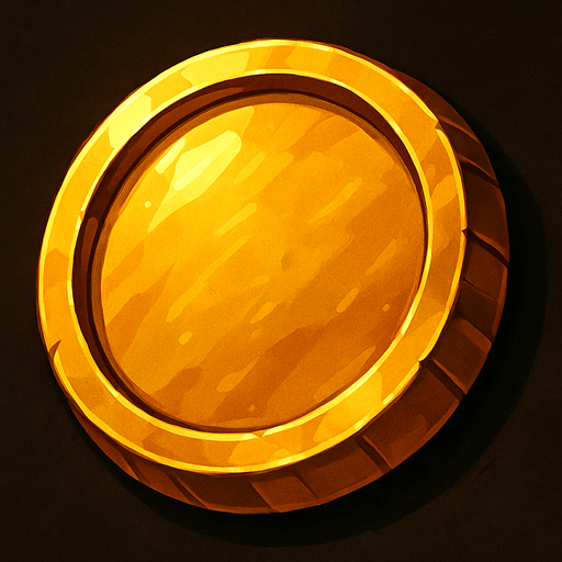 I want a golden coin.
In-Game asset.  High contrast