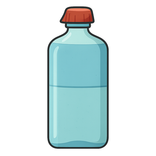 a drink bottle. No background. Transparent background. Blank background. No shadows. 2d. In-Game asset. flat