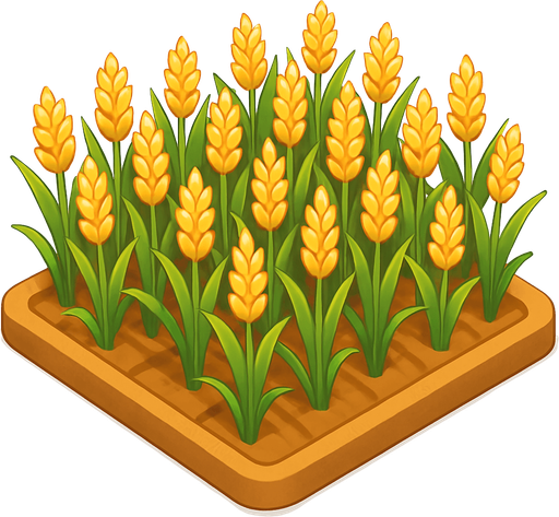 Una parcela de trigo.
In-Game asset.  No shadows