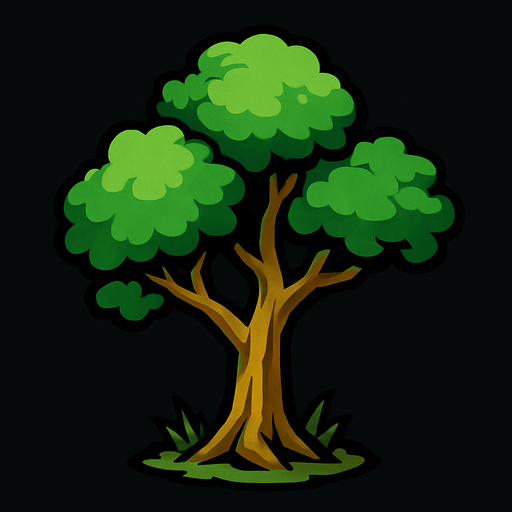 Tree.
In-Game asset.  2d.  High contrast.  No shadows