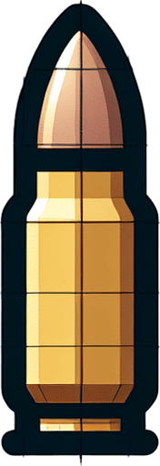 Bullet.
Single Game Texture. In-Game asset. 2d. Blank background. High contrast. No shadows.