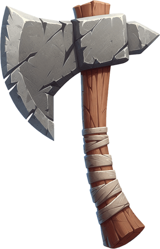 https://www.google.com/url?sa=i&url=https%3A%2F%2Fcryofall.fandom.com%2Fwiki%2FStone_Axe&psig=AOvVaw3xJUeebmFvEdpWSjI8cOsl&ust=1732068916220000&source=images&cd=vfe&opi=89978449&ved=0CBQQjRxqFwoTCJjY7NSp54kDFQAAAAAdAAAAABAE.
Single Game Texture. In-Game asset. 2d. Blank background. High contrast. No shadows.