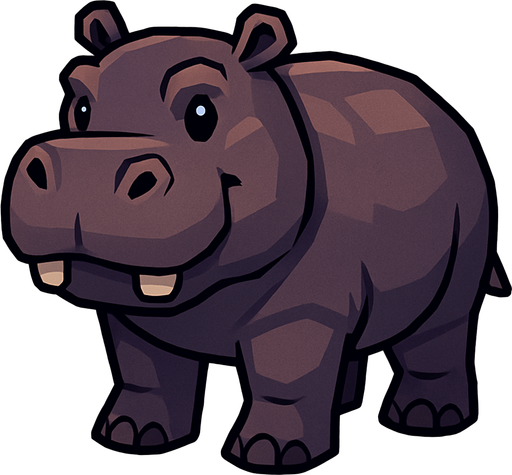 make a hippopotamus.
In-Game asset.  High contrast.  No shadows