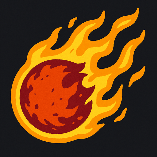 Fireball.
In-Game asset.  2d.  High contrast.  No shadows