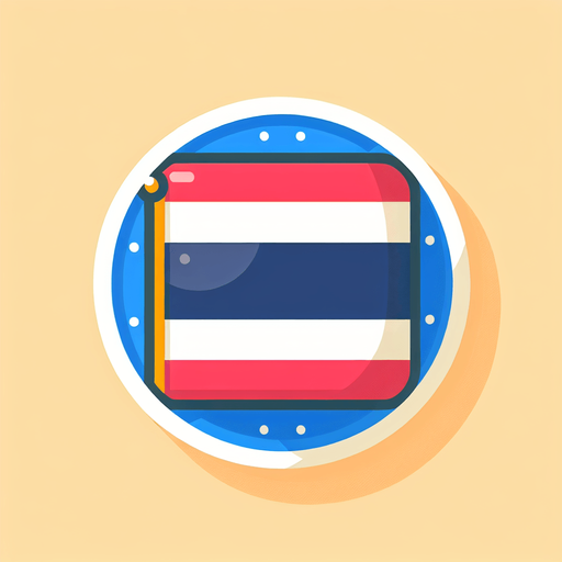 thailand flag. simple. flat.
Single Game Texture. In-Game asset. 2d. Blank background. High contrast. No shadows.