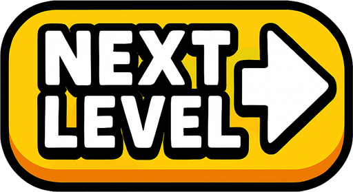 next level button.
In-Game asset.  2d.  High contrast.  No shadows