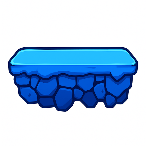 blue platform.
In-Game asset.  2d.  High contrast.  No shadows