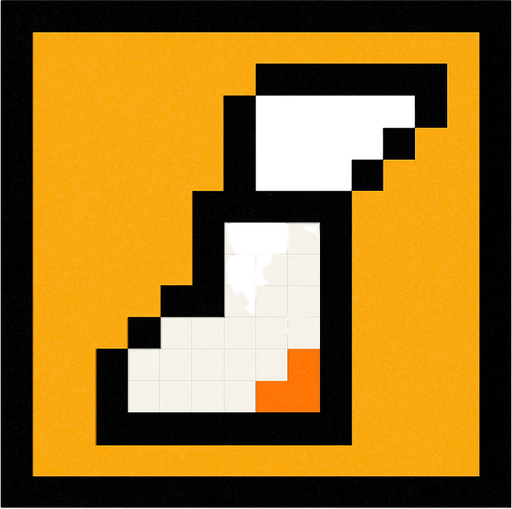 8x8 pixel  movement speed powerup icon. boot with wings.
In-Game asset.  2d.  High contrast.  No shadows. Black outline