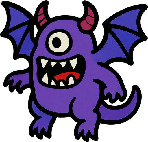 montruo volado.
In-Game asset.  2d.  High contrast.  No shadows