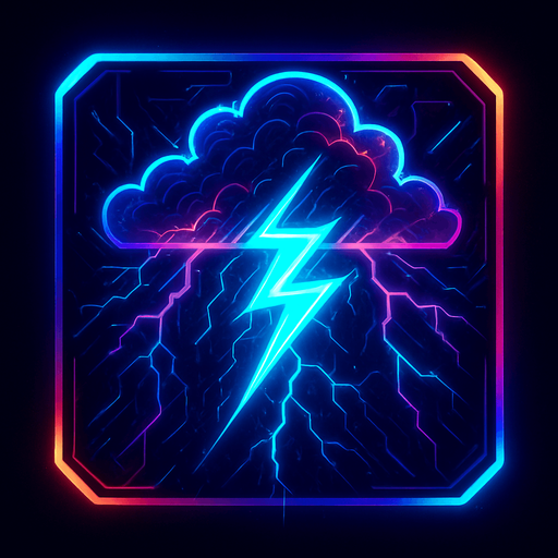 Ability icon 'Lighting storm' . cyberpunk. abstract. Futuer. different colors. HD colors
