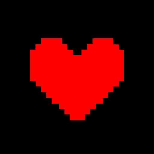un corazon pixeleado al estilo de DELTARUNE u Undertale.
In-Game asset.  2d.  High contrast.  No shadows