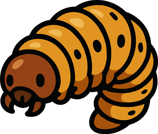 larvae bug.
In-Game asset.  2d.  High contrast.  No shadows