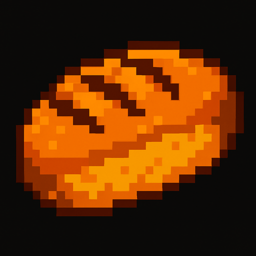pan de pixeles.
In-Game asset.  2d.  High contrast.  No shadows