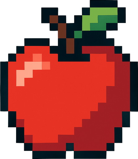 Make me a apple pixel 2d.
In-Game asset.  2d.  High contrast.  No shadows