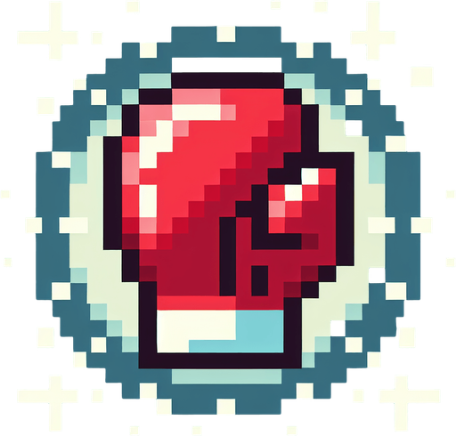 Boxing glove, pixel art
Single Game Texture. In-Game asset. 2d. Blank background. High contrast. No shadows.