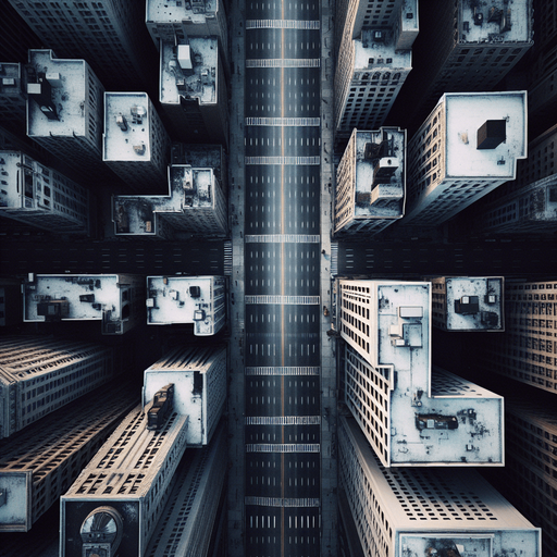 empty abandoned city street background seen from the top. Zoomed in. Top down. Street only