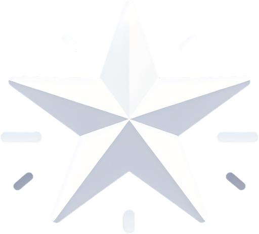 a white christmas star.
Single Game Texture. In-Game asset. 2d. Blank background. High contrast. No shadows.