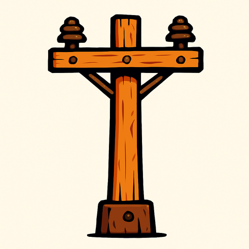 electricity pole without cable.
In-Game asset.  2d.  High contrast.  No shadows