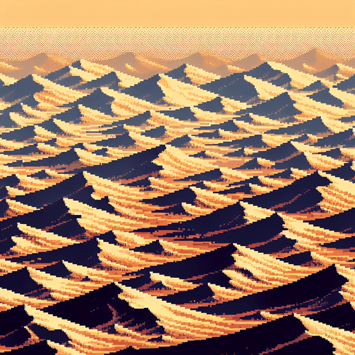 pixel art tiling of a desert sandy ground..
Single Game Texture. In-Game asset. 2d. Blank background. High contrast. No shadows.