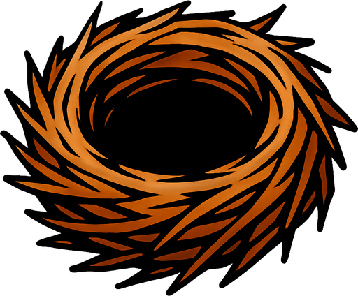 kuş yuvası.
In-Game asset.  2d.  High contrast.  No shadows