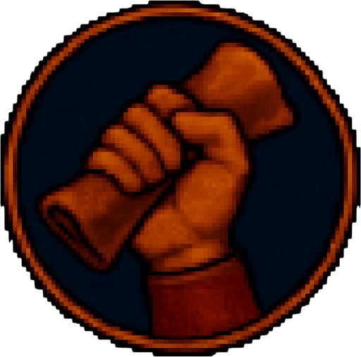 A hand with a piece of leather