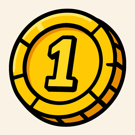coin.
In-Game asset.  2d.  High contrast.  No shadows