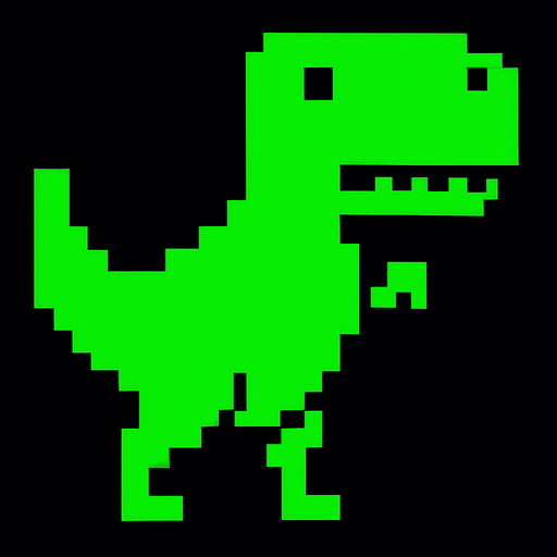 Trex pixel.
In-Game asset.  2d.  High contrast.  No shadows