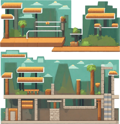 2D platform. No background. Transparent background. Blank background. No shadows. 2d. In-Game asset. flat
