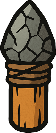Taş devri cephane mermisi.
In-Game asset.  2d.  High contrast.  No shadows