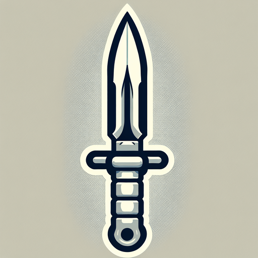 artoon knife pointing up. Symmetrical. Vertical.
Single Game Texture. In-Game asset. 2d. Blank background. High contrast. No shadows..
Single Game Texture.  In-Game asset.  2d.  Blank background.  High contrast.  No shadows