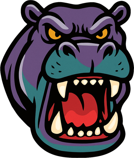 Aggressive hippo.
In-Game asset.  2d.  High contrast.  No shadows