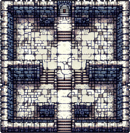 pixelart dungeon background. seen from the top..
Single Game Texture. In-Game asset. 2d. Blank background. High contrast. No shadows.