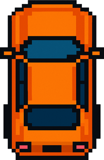 pixel art car top view
In-Game asset.  2d.  High contrast.  No shadows