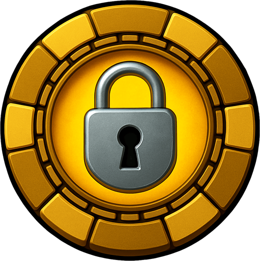 Change the image of the shield into the center to a steel padlock with a keyhole on it. Change the background color in the center to yellow.