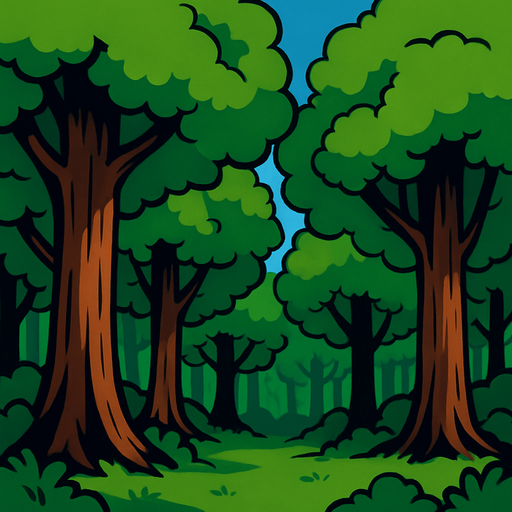 orman büyük olsun.
In-Game asset.  2d.  High contrast.  No shadows