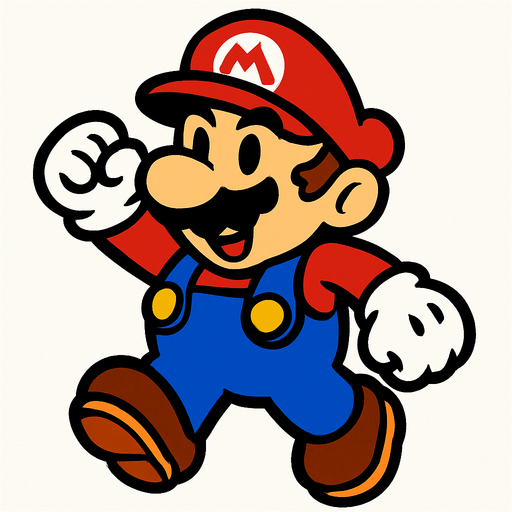 make a mario bros.
In-Game asset.  2d.  High contrast.  No shadows