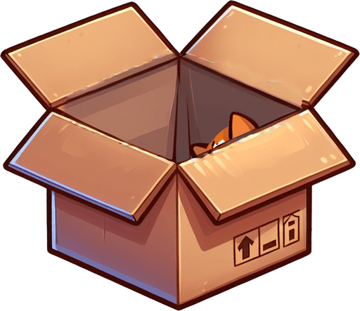 cute Chibi ginger cat peeking looks from the box into the camera. Cheeky, happy.