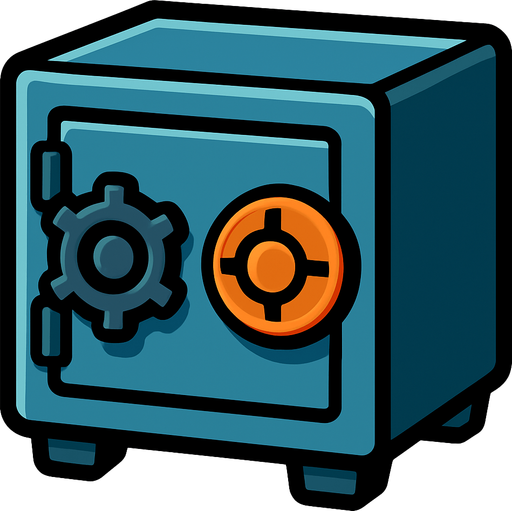 banka kasası küçük.
In-Game asset.  2d.  High contrast.  No shadows