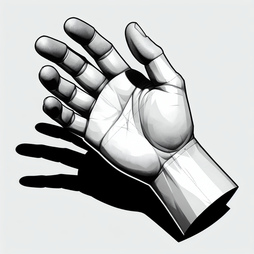 hand.
Single Game Texture. In-Game asset. 2d. Blank background. High contrast. No shadows.